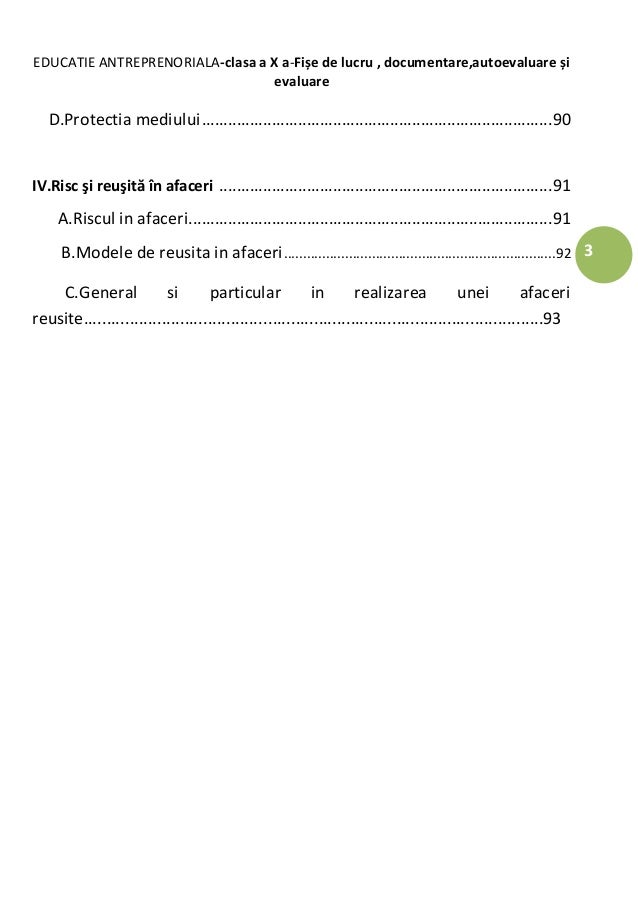 Educatie Antreprenoriala Caiet De Lucru