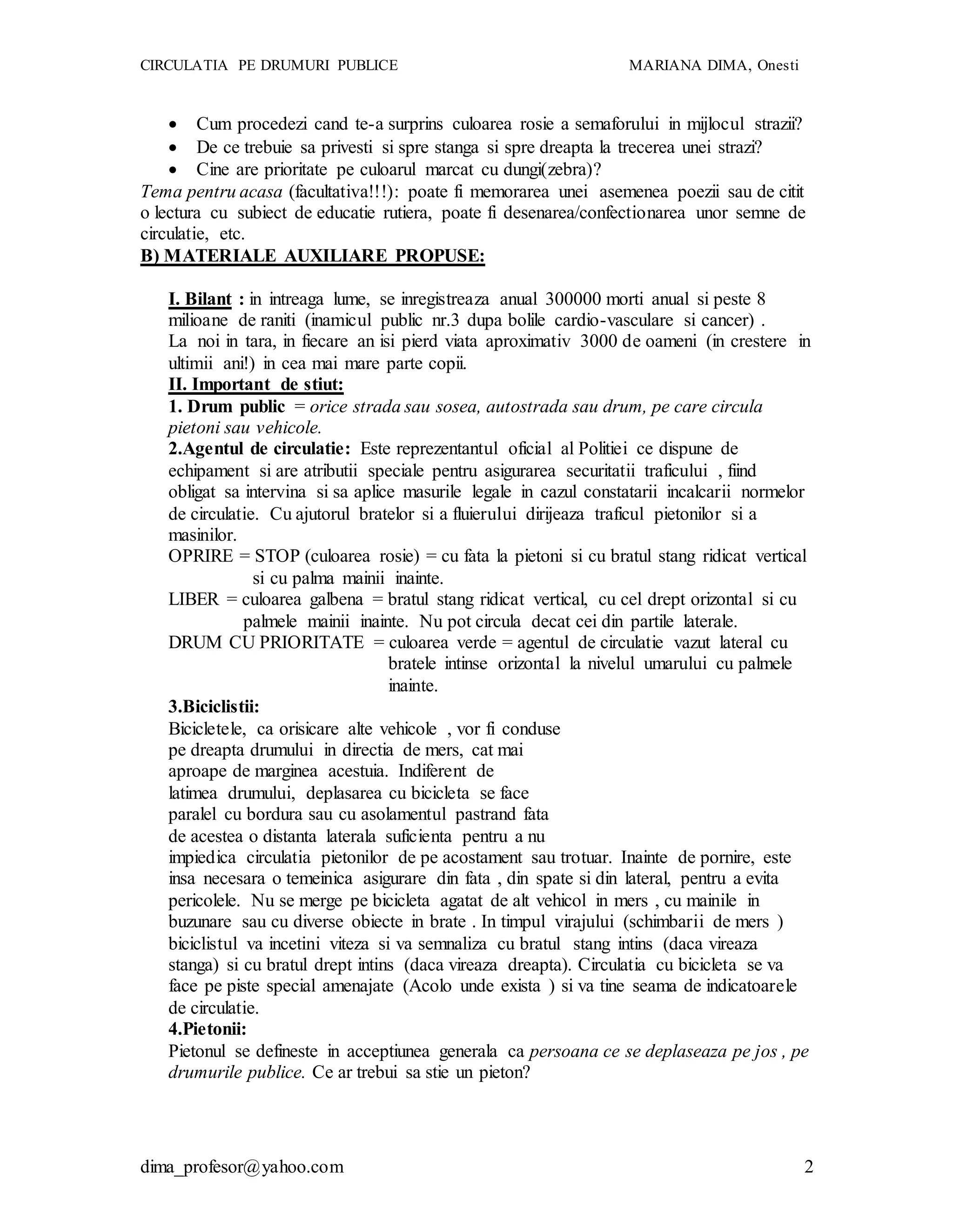Educatie rutiera | DOCX