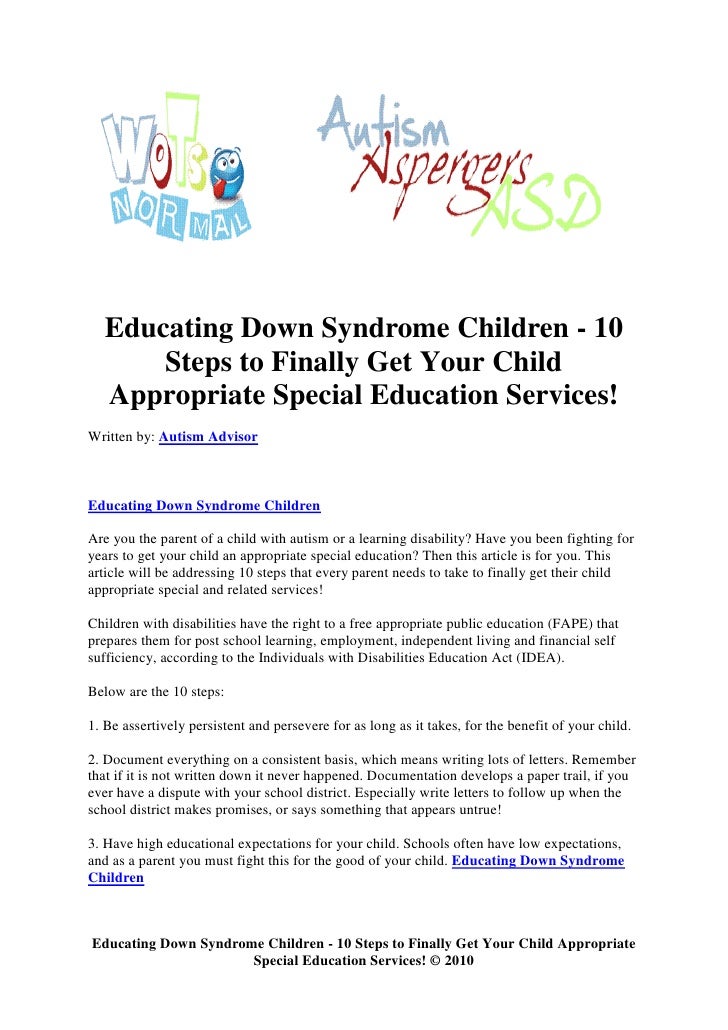 Addressing Special Needs Parents >> Educating Down Syndrome Children 10 Steps To Finally Get Your Child Addressing Special Needs Parents >> Educating Down Syndrome Children 10 Steps To Finally Get Your Child