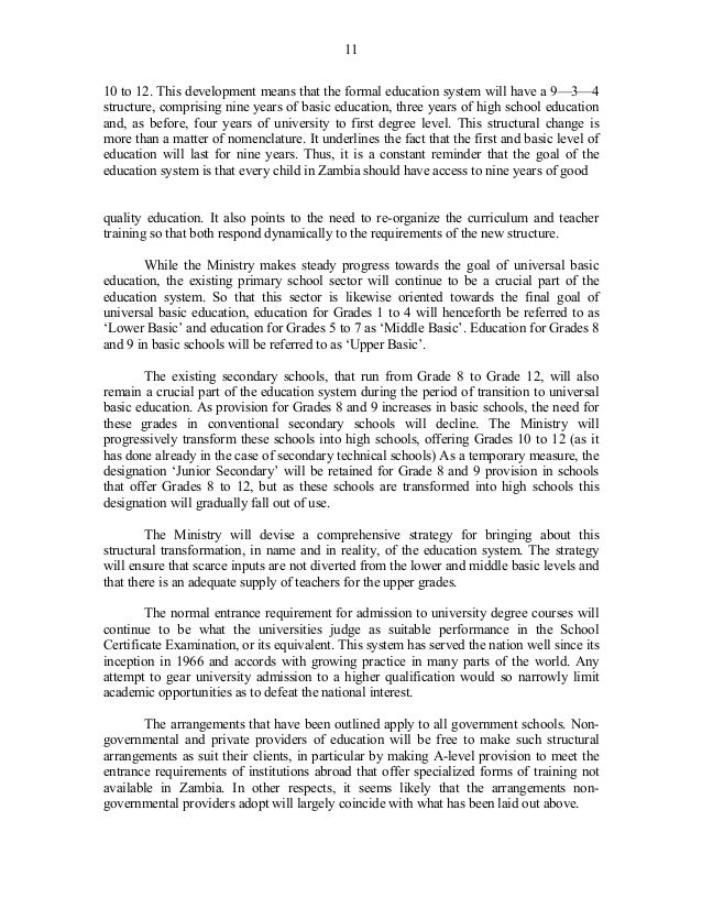 Educating Our Future National Education Policy Zambia - 