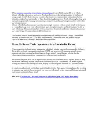 Education's Critical Role in Combating Climate Change | PDF