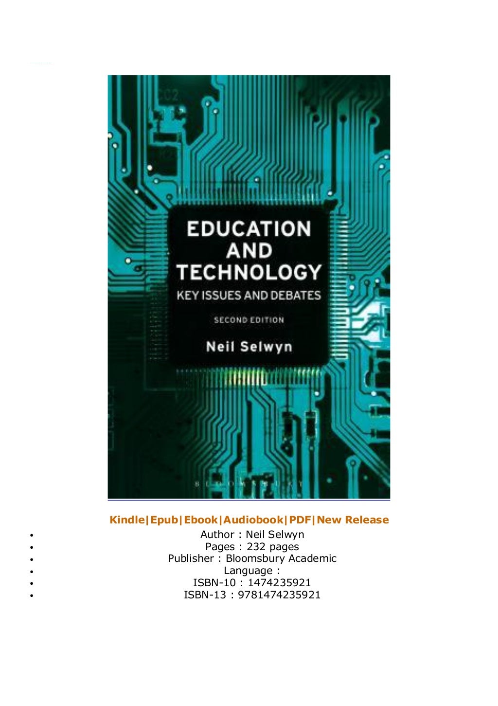 P.D.F Education and Technology Key Issues and Debates free