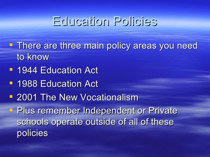 Education Policies