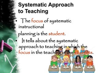 Systematic Lessons Systematic approach in Teaching( report in edtech1) | PPT