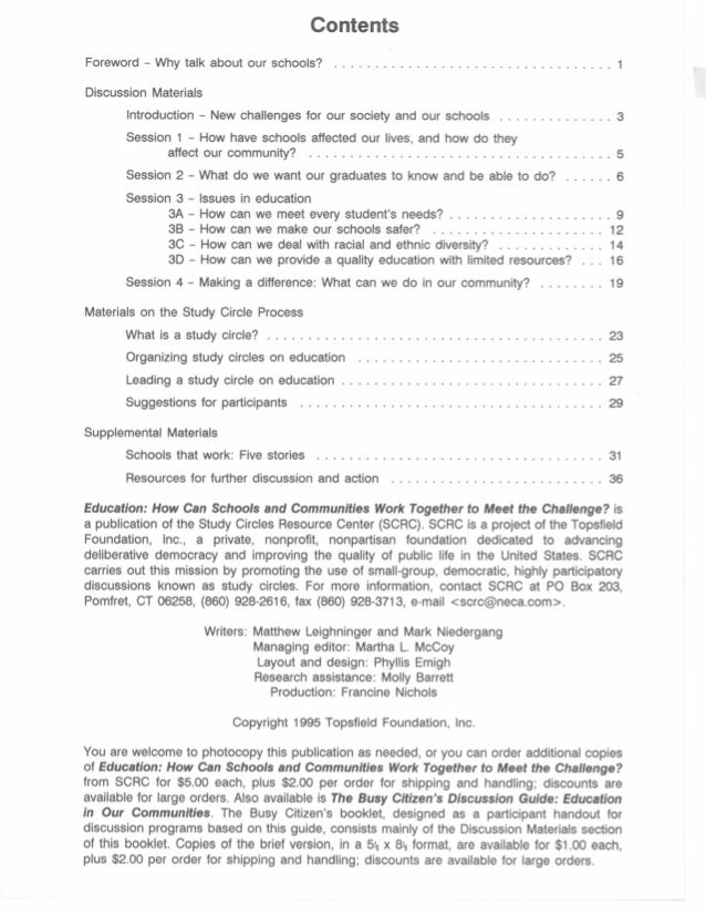 Education: How Can Schools and Communities Work Together to Meet the Challenge? Slide 2