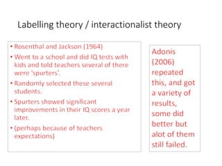 Labelling theory / interactionalist theory 
 