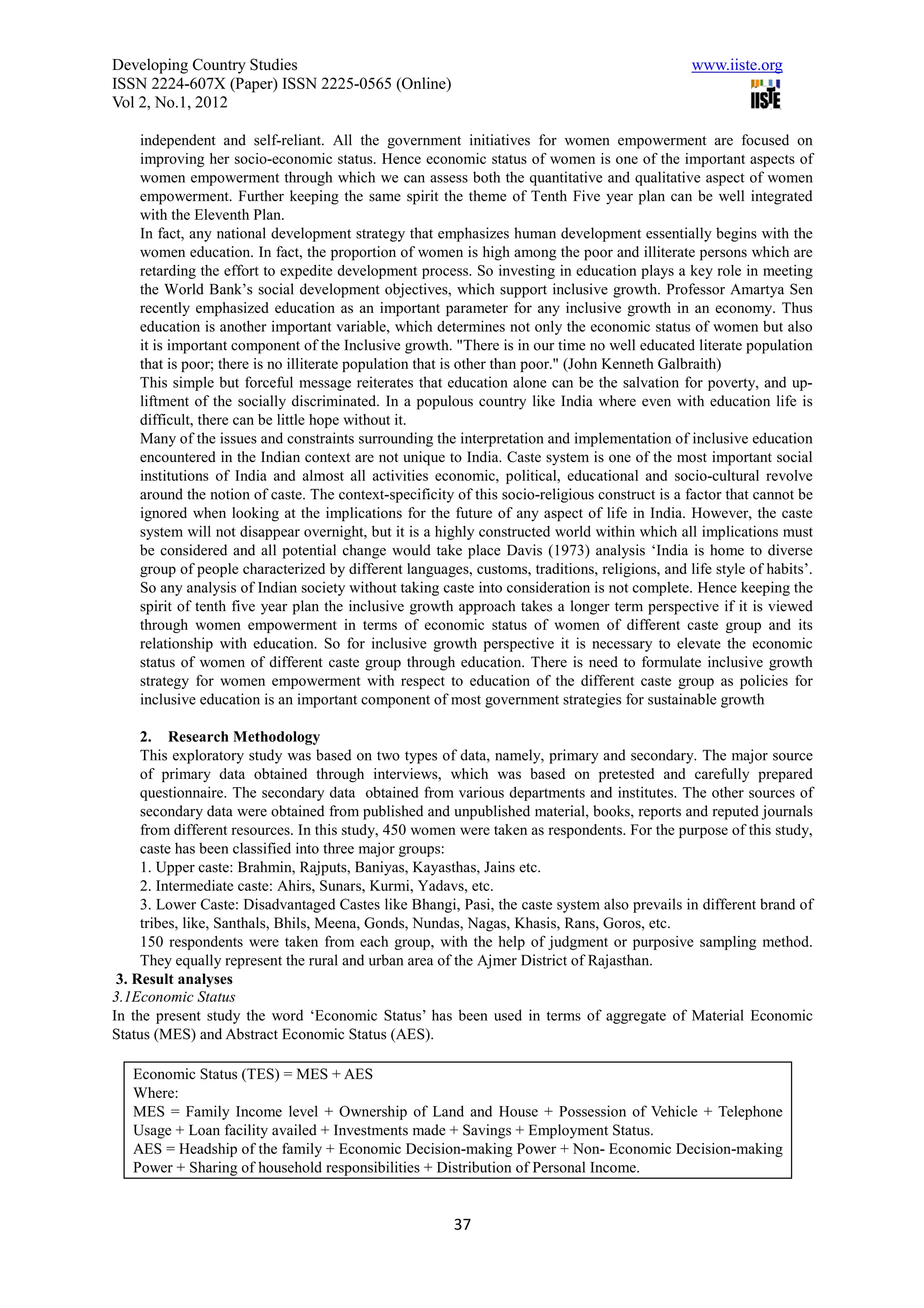 Education the inclusive growth strategy for women empowerment in indian ...