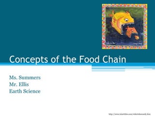 Concepts of the Food Chain
Ms. Summers
Mr. Ellis
Earth Science
http://www.intarttiles.com/robertekennedy.htm
 