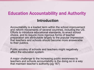 Education accountability and authority ppt | PPTX
