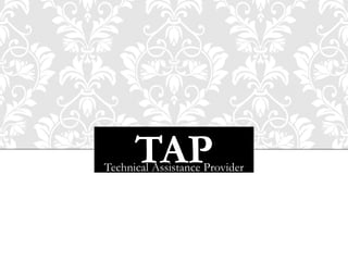 TAPTechnical Assistance Provider
 