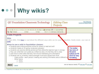 Why wikis? 