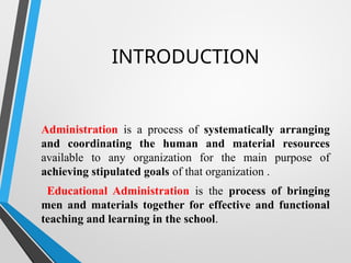 Course Administration Process Seminar on Educational Administration: Principles, Objectives and ...