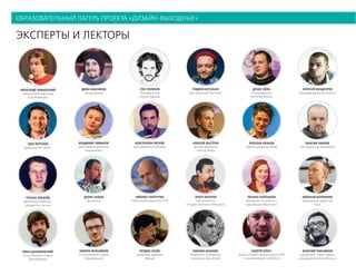 образовательный лагерь проекта «дизайн-выходные»
Эксперты и лекторы
 