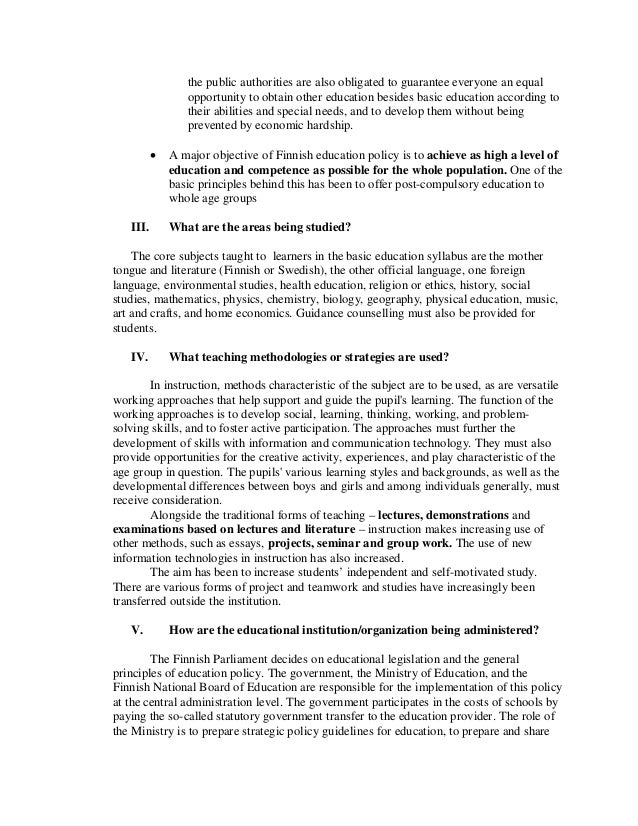 Educational Curriculum in Finland