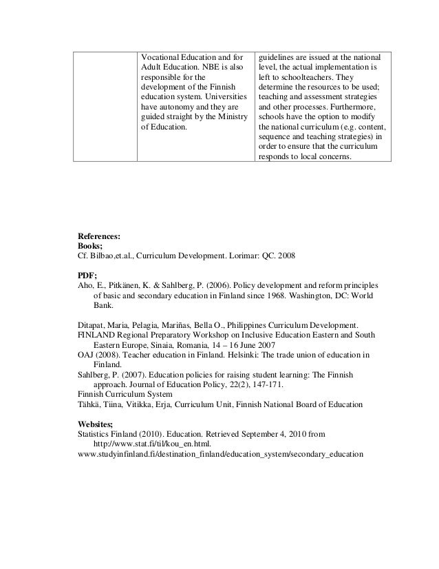 Educational Curriculum in Finland