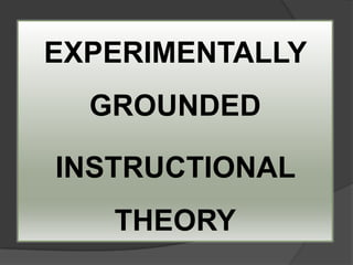 EXPERIMENTALLY
  GROUNDED

INSTRUCTIONAL
   THEORY
 