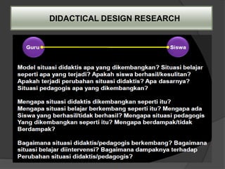DIDACTICAL DESIGN RESEARCH
 
