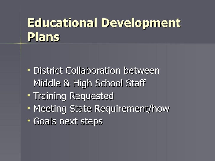 Educational Development Plans