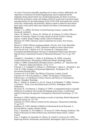 Educational effectiveness research | DOCX