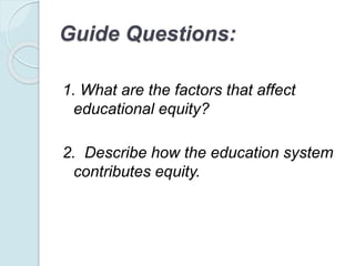 Educational equity and social cohesion. pptx | PPTX