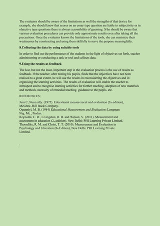Educational evaluation -a brief conceptual overview | PDF