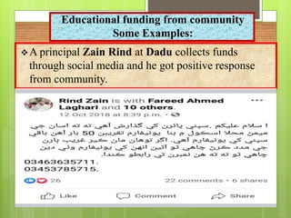 Zain Rind Educational funds and resources generation in Pakistan | PPTX