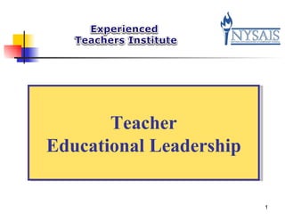 Title Page Teacher Educational Leadership 