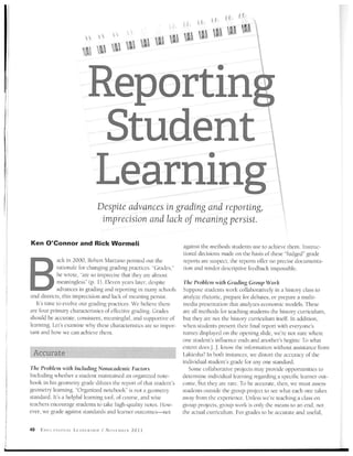 Educational Leadership November 2011 Grading