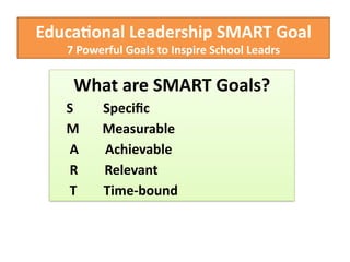 Educational Leadership Smart Goals Examples: 7 Powerful Goals to ...