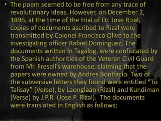 Educational legacies of rizal - selected partial | PPTX