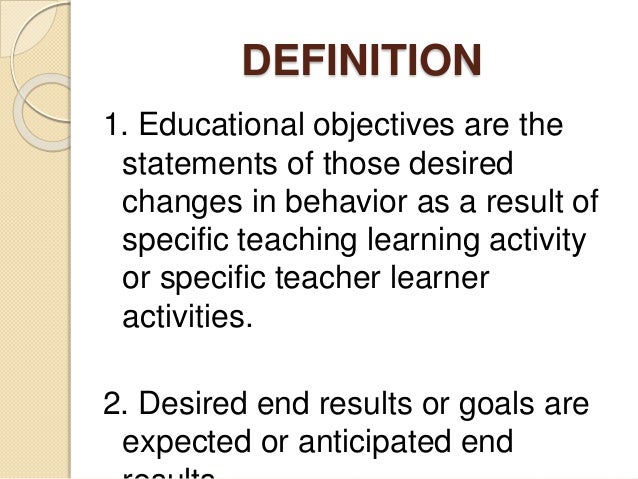 objectives of education definition