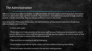 Educational Philosophy - A Student's Perspective