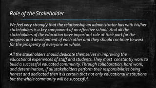 Educational Philosophy - A Student's Perspective