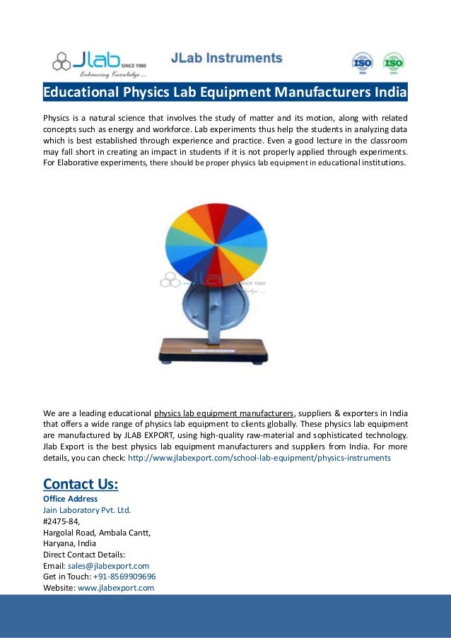 Educational Physics Lab Equipment Manufacturers IndiaJLABEXPORT