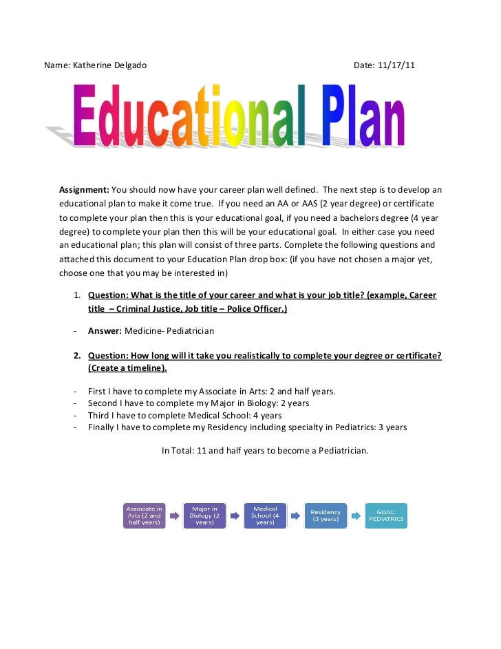 Educational Plan Example Pdf