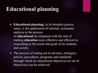 significance of educational planning