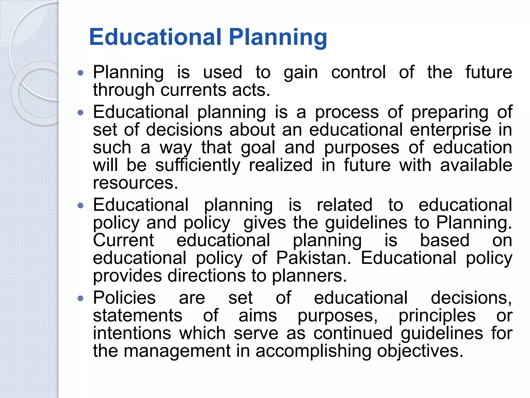 Educational planning and Management | PPT