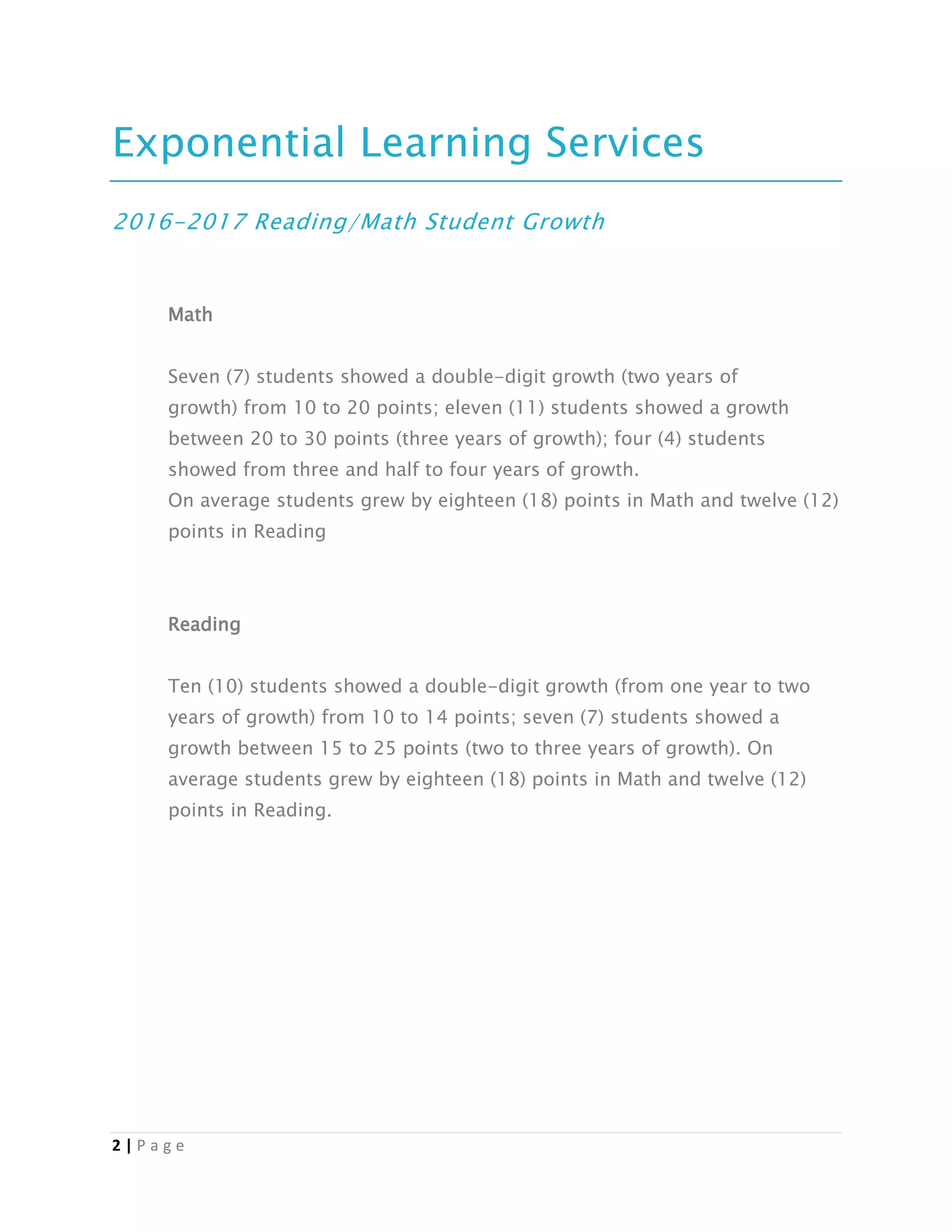 Exponential Learning Services. | PDF | Secondary Education | Education