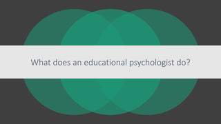 What does an educational psychologist do?
 