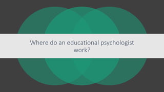 Where do an educational psychologist
work?
 