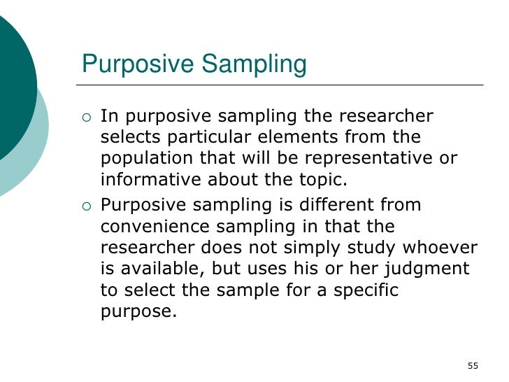 Purposive sampling techniques in research