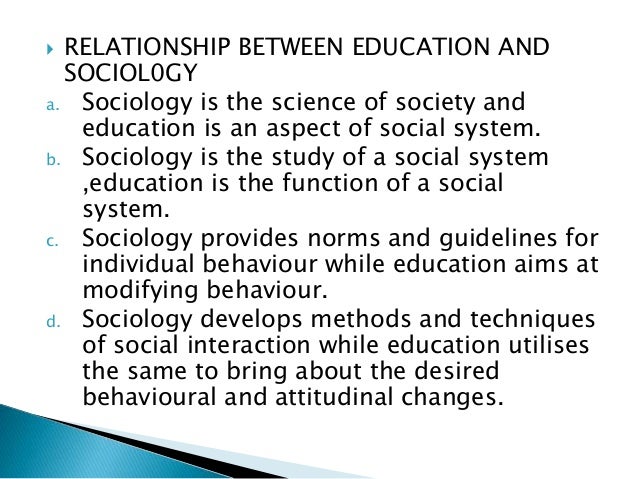 essay on relationship between sociology and education