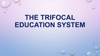 THE TRIFOCAL
EDUCATION SYSTEM
 