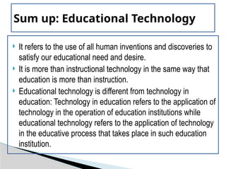 Educational Technology 1: Lesson 1 and 2 | PPTX