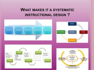 WHAT MAKES IT A SYSTEMATIC
INSTRUCTIONAL DESIGN ?
 