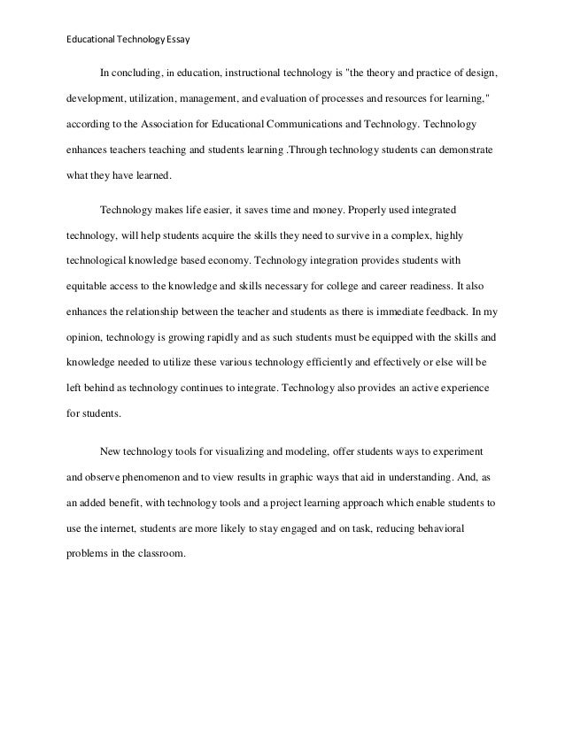 Educational technology essay