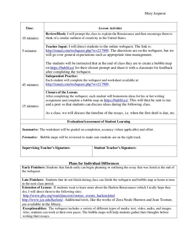 Harlem Renaissance Lesson Plan Harlem Renaissance Lesson Plan