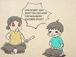 LOW SCORE? WHY
DON’T YOU SEE HOW
THE NEIGHBORS’
CHILDREN STUDY?
