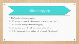 Educational usage of blogging and microblogging | PPT