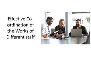 Effective Co-
ordination of
the Works of
Different staff
 